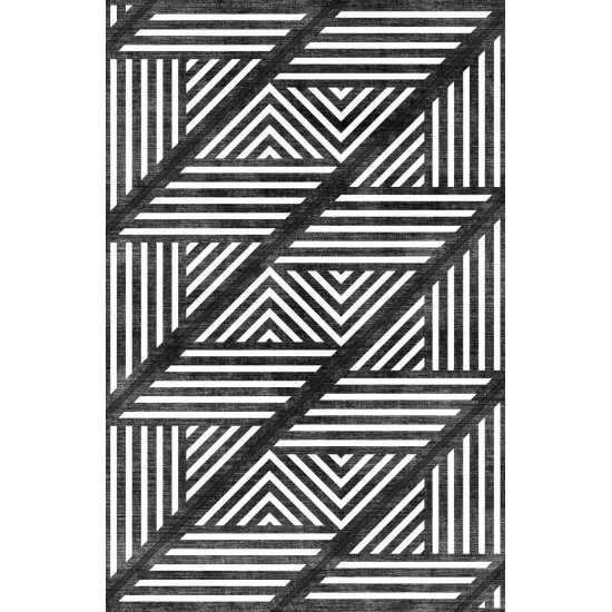 Premium Bambu Geometrik Desenli Salon Halısı / GR-218 Modeli
