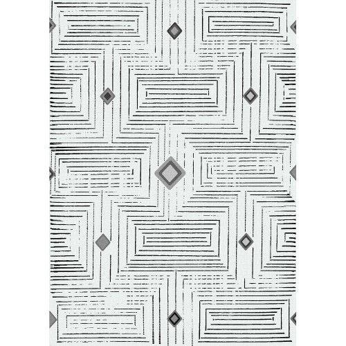 Premium Bambu Geometrik Desenli Salon Halısı / GR-297 Modeli