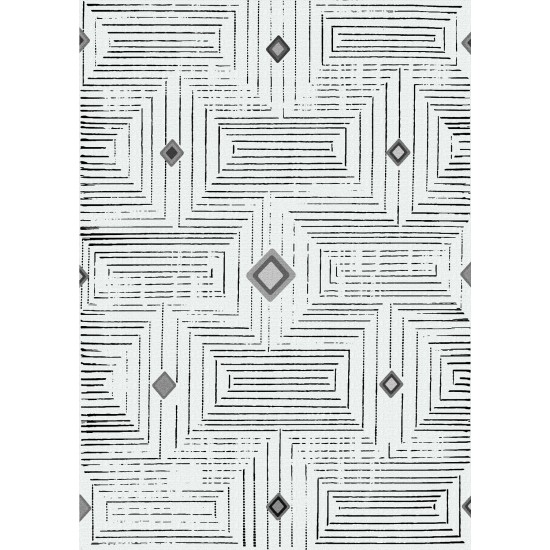 Premium Bambu Geometrik Desenli Salon Halısı / GR-297 Modeli