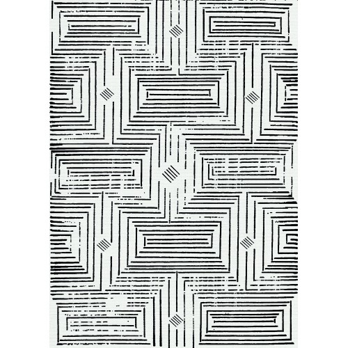 Premium Bambu Geometrik Desenli Salon Halısı / GR-314 Modeli