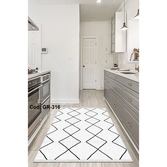 Premium Bambu Geometrik Desenli Salon Halısı / GR-316 Modeli