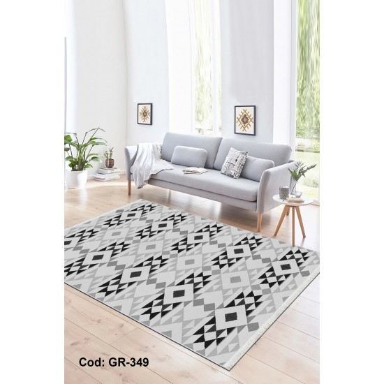 Premium Bambu Geometrik Desenli Salon Halısı / GR-349 Modeli
