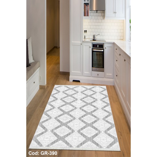 Premium Bambu Geometrik Desenli Salon Halısı / GR-390 Modeli