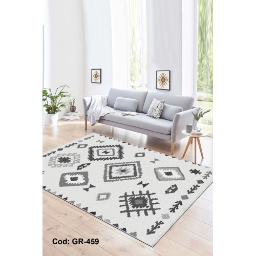 Premium Bambu Geometrik Desenli Salon Halısı / GR-459 Modeli