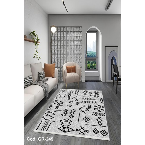 Premium Bambu İskandinav Desenli Salon Halısı / GR-245 Modeli